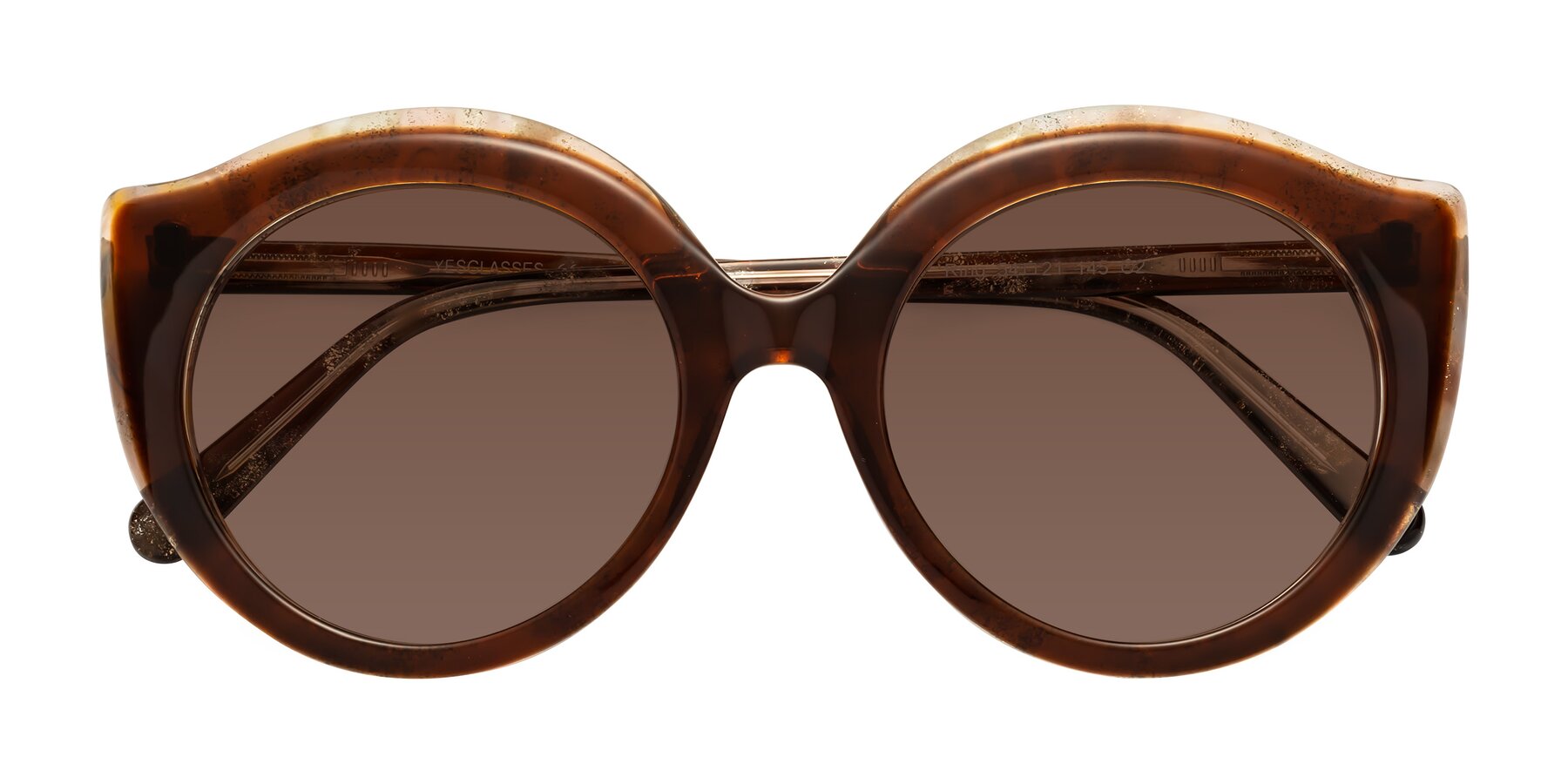 Folded Front of Ring in Brown with Brown Tinted Lenses