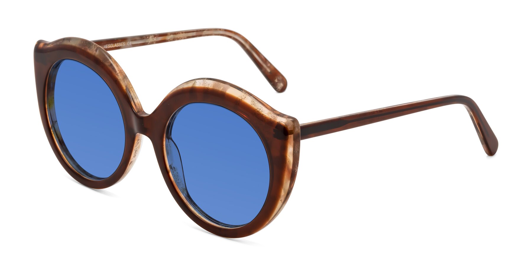 Angle of Ring in Brown with Blue Tinted Lenses