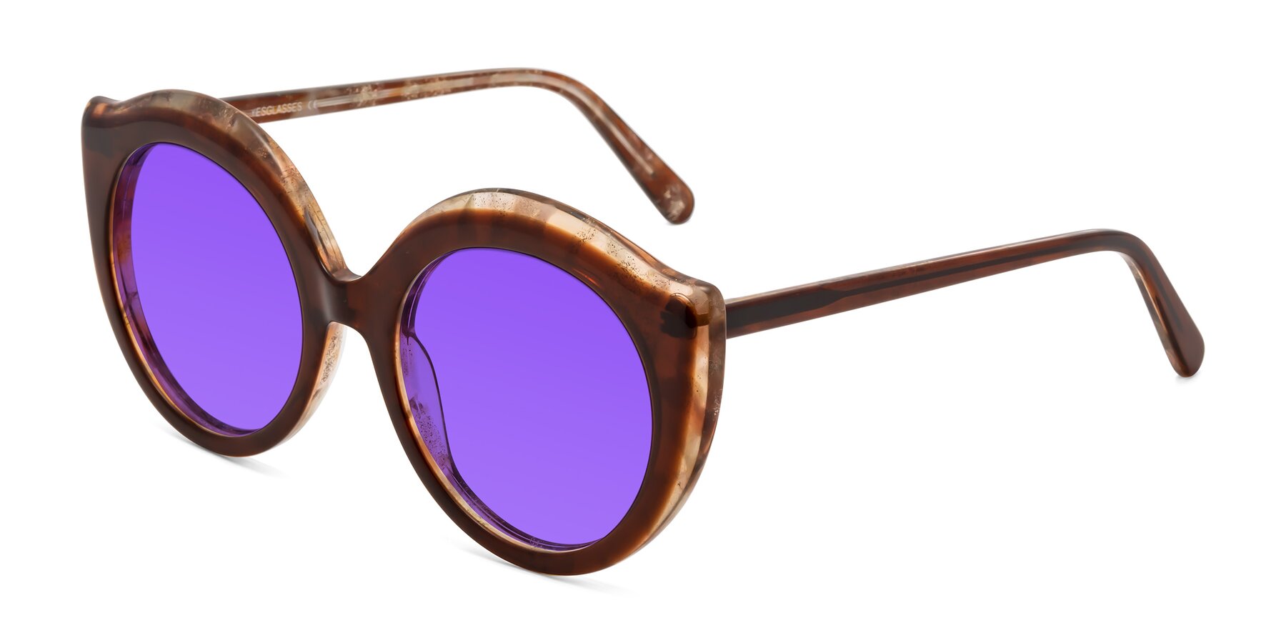 Angle of Ring in Brown with Purple Tinted Lenses