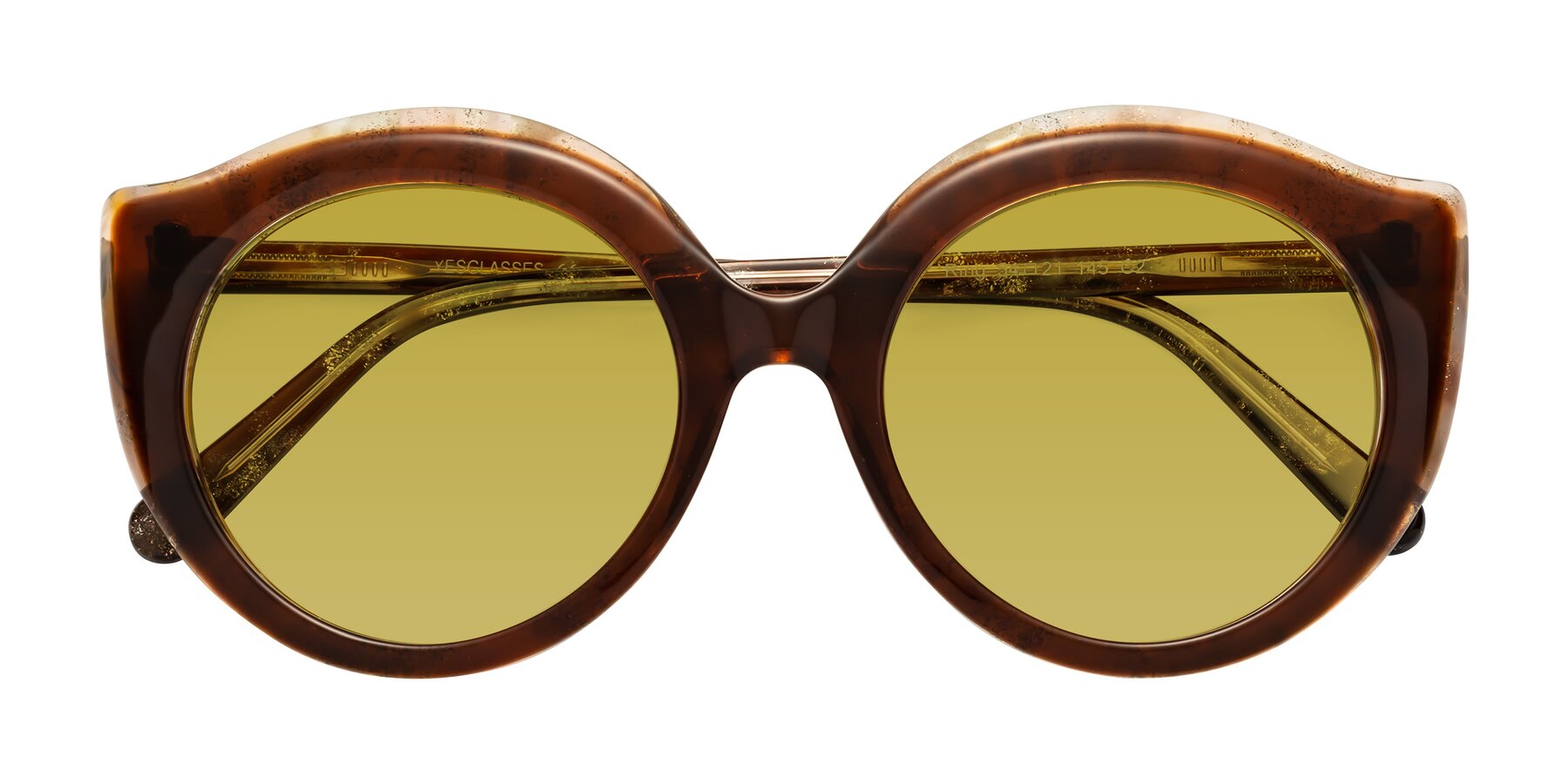 Folded Front of Ring in Brown with Champagne Tinted Lenses