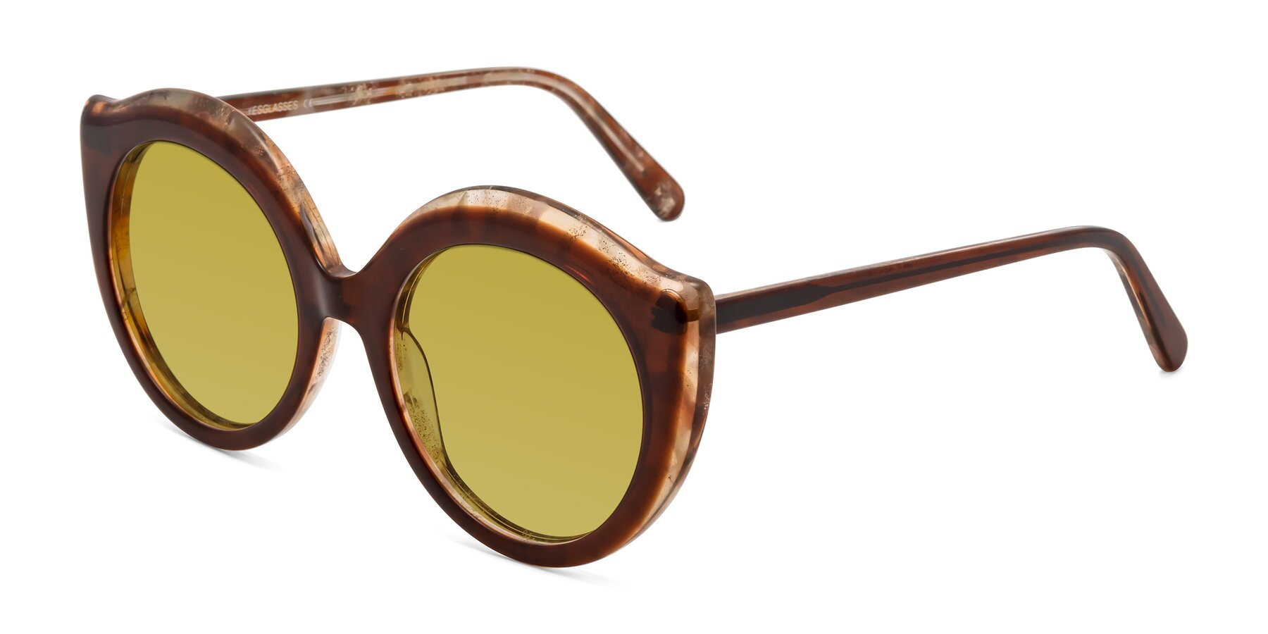 Angle of Ring in Brown with Champagne Tinted Lenses