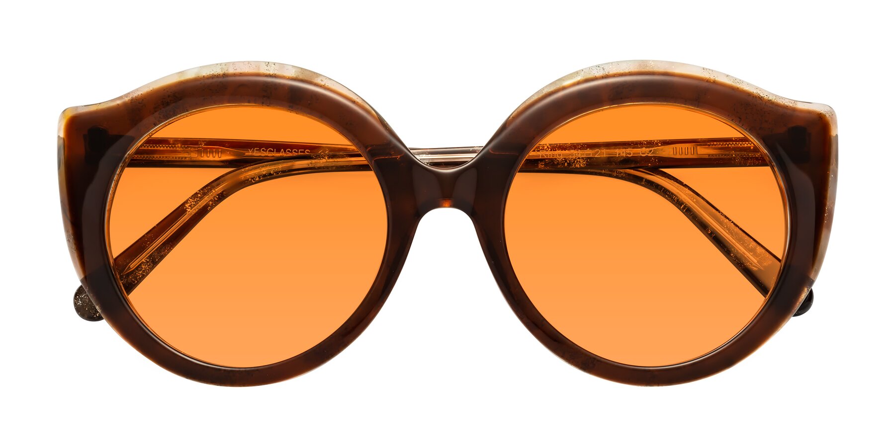 Folded Front of Ring in Brown with Orange Tinted Lenses