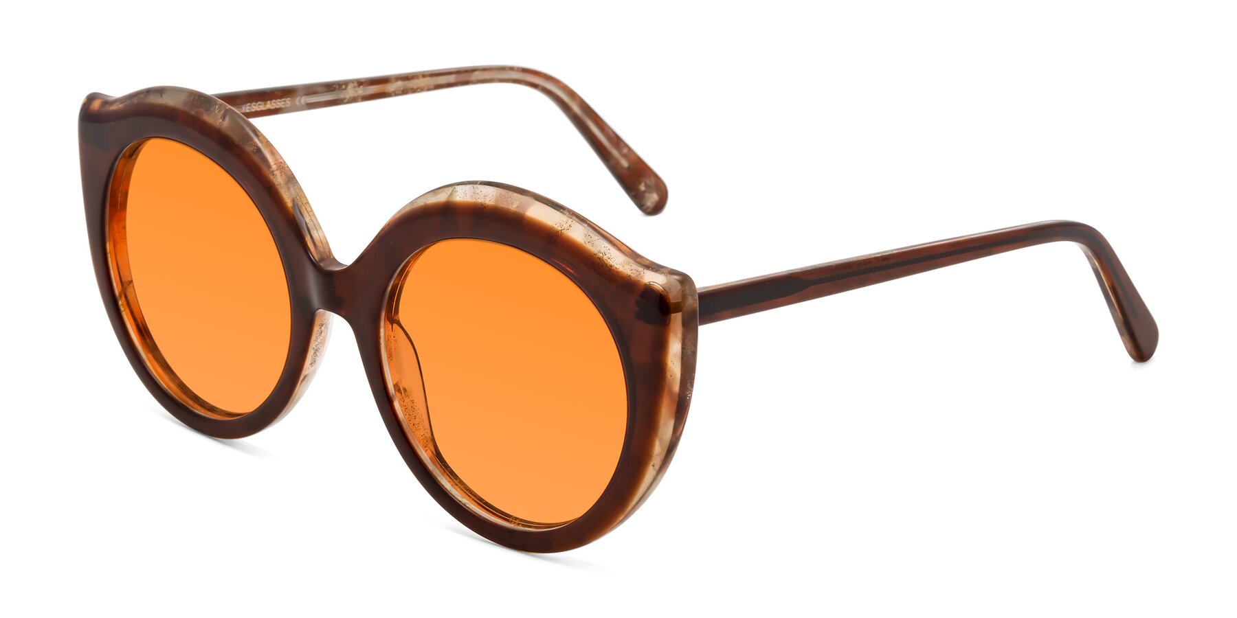 Angle of Ring in Brown with Orange Tinted Lenses