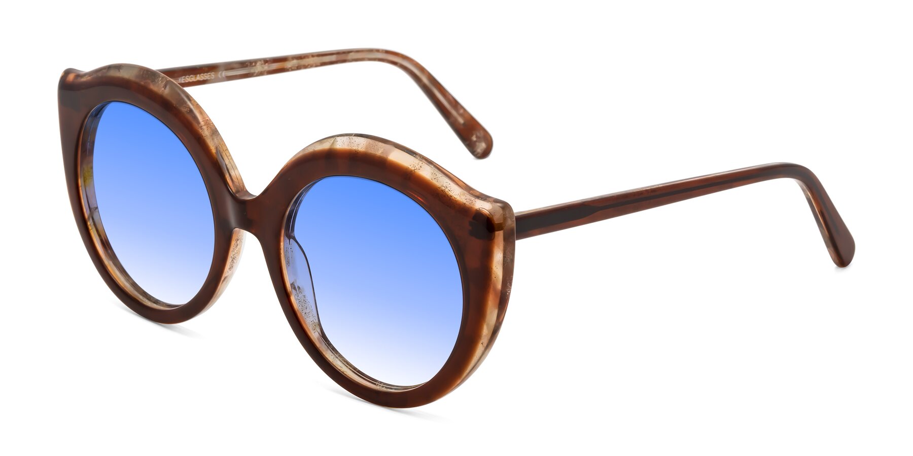 Angle of Ring in Brown with Blue Gradient Lenses