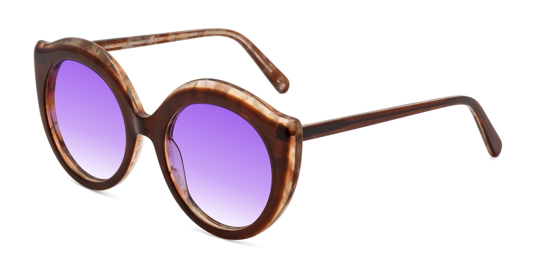 Angle of Ring in Brown with Purple Gradient Lenses