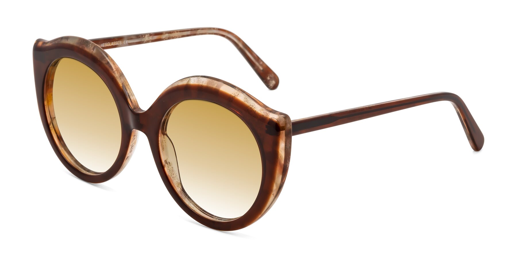 Angle of Ring in Brown with Champagne Gradient Lenses