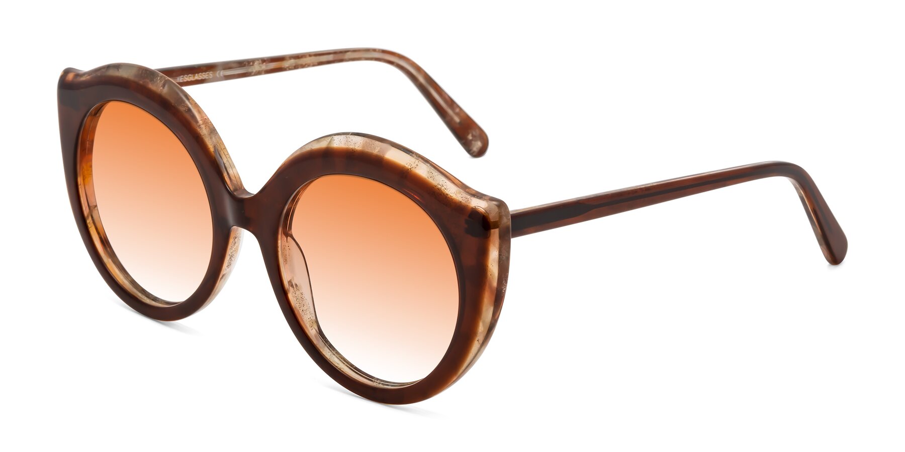 Angle of Ring in Brown with Orange Gradient Lenses