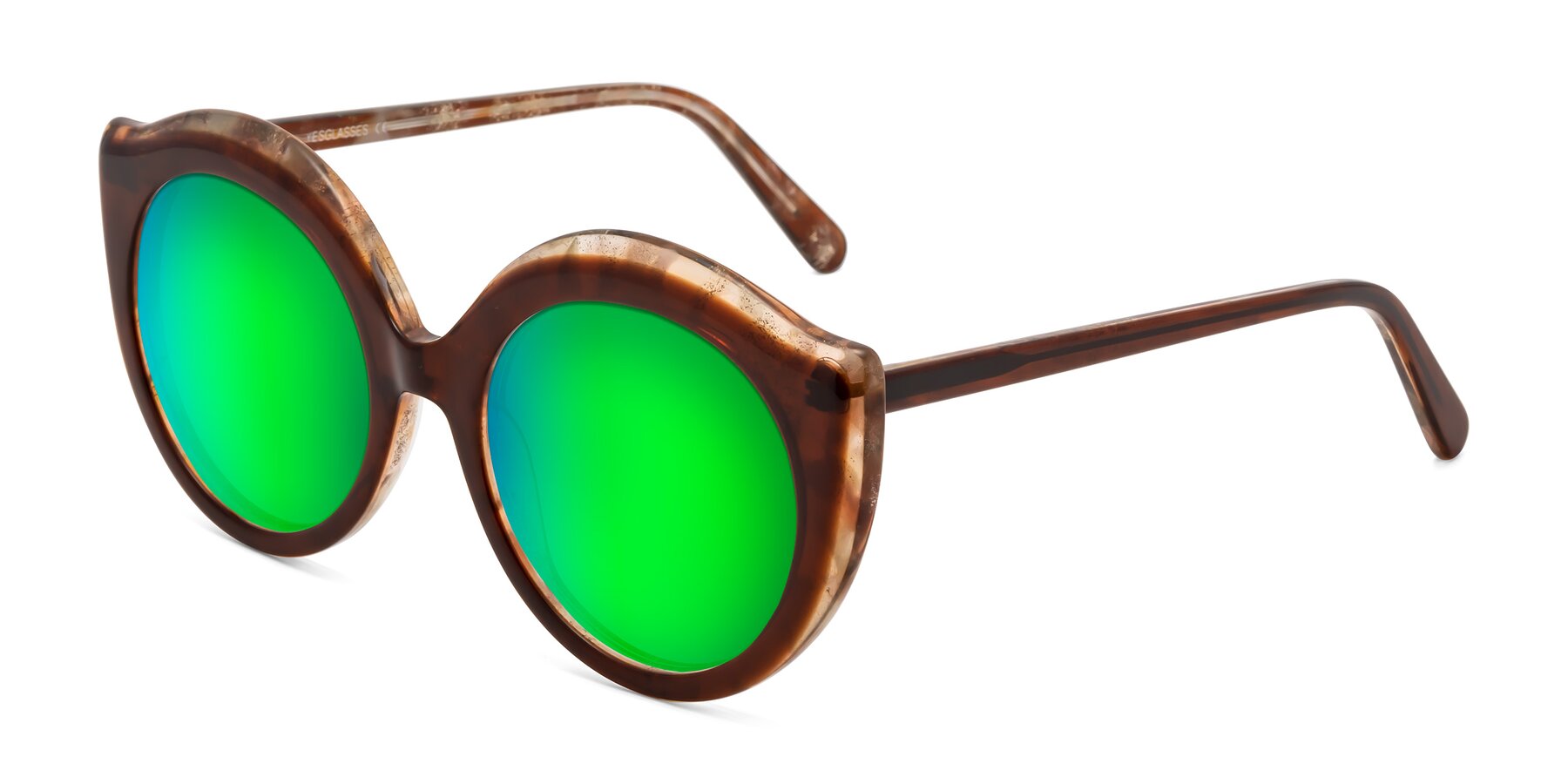 Angle of Ring in Brown with Green Mirrored Lenses