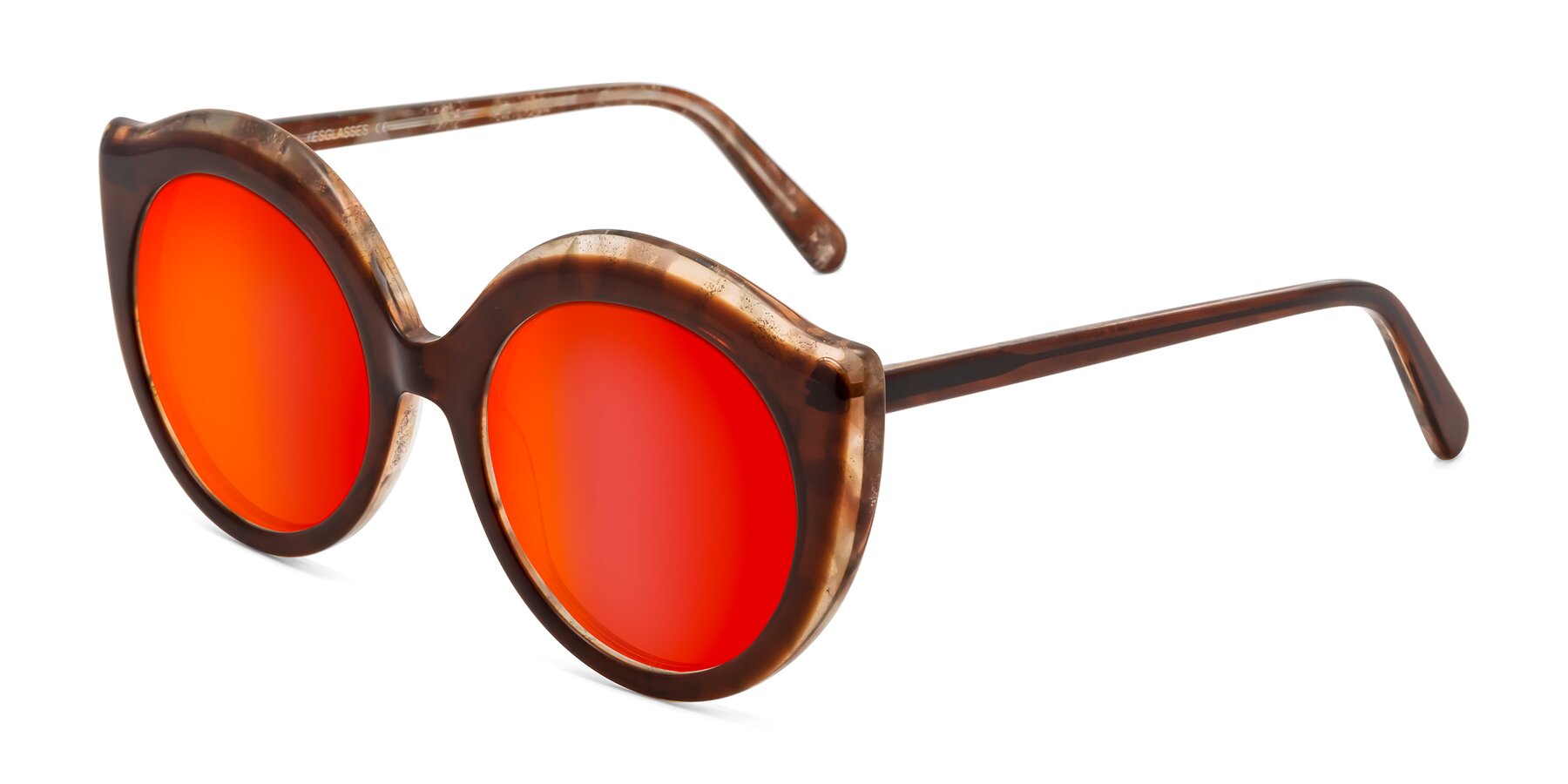 Angle of Ring in Brown with Red Gold Mirrored Lenses