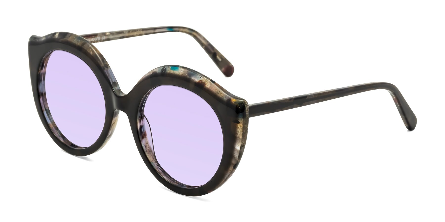 Angle of Ring in Dark Gray with Light Purple Tinted Lenses