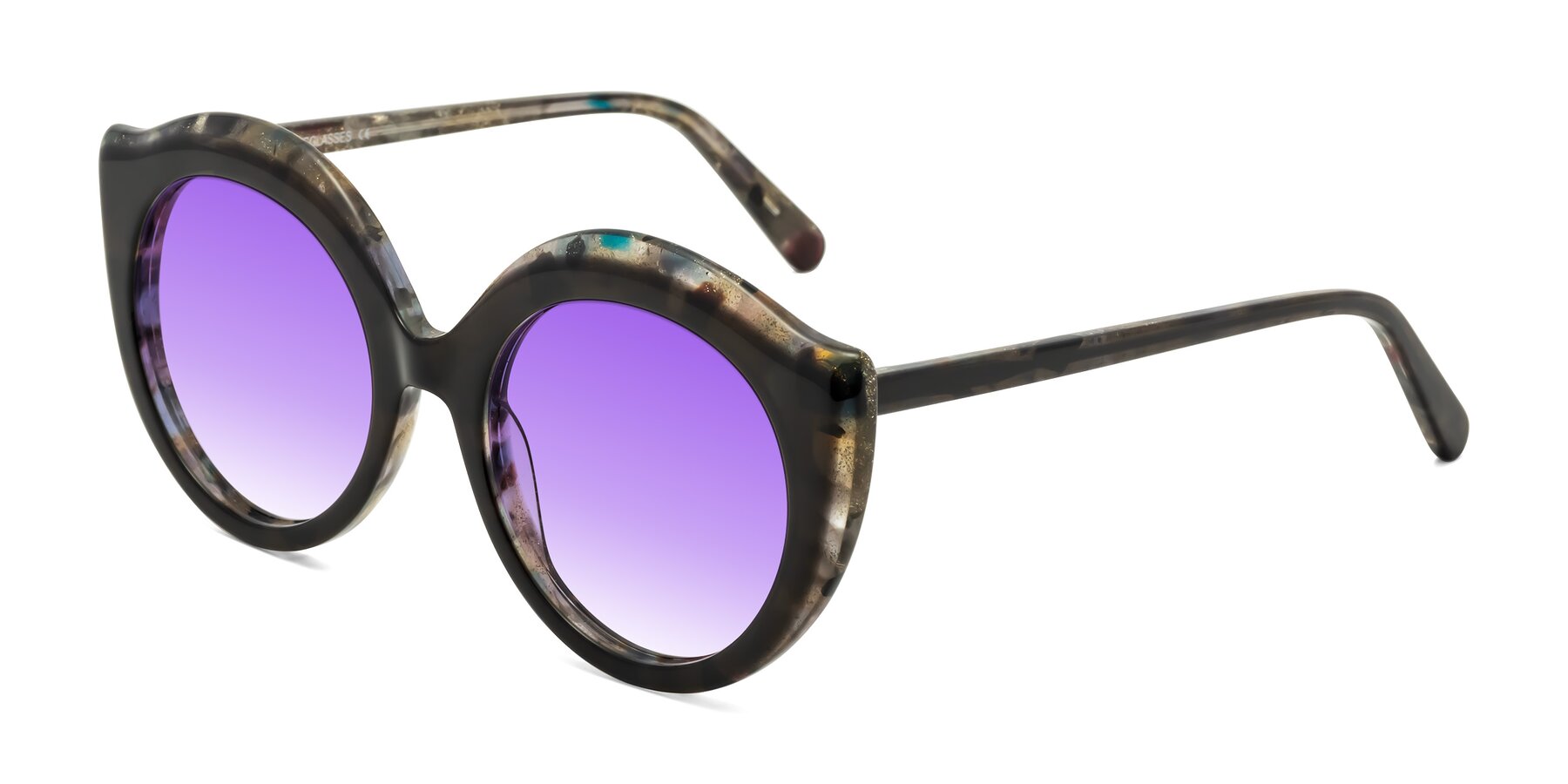 Angle of Ring in Dark Gray with Purple Gradient Lenses