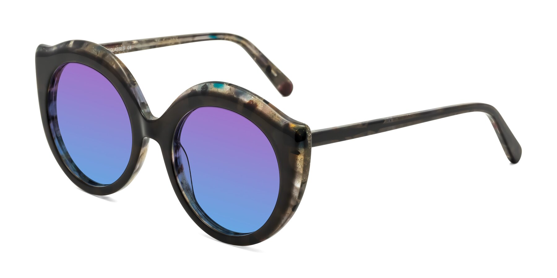 Angle of Ring in Dark Gray with Purple / Blue Gradient Lenses