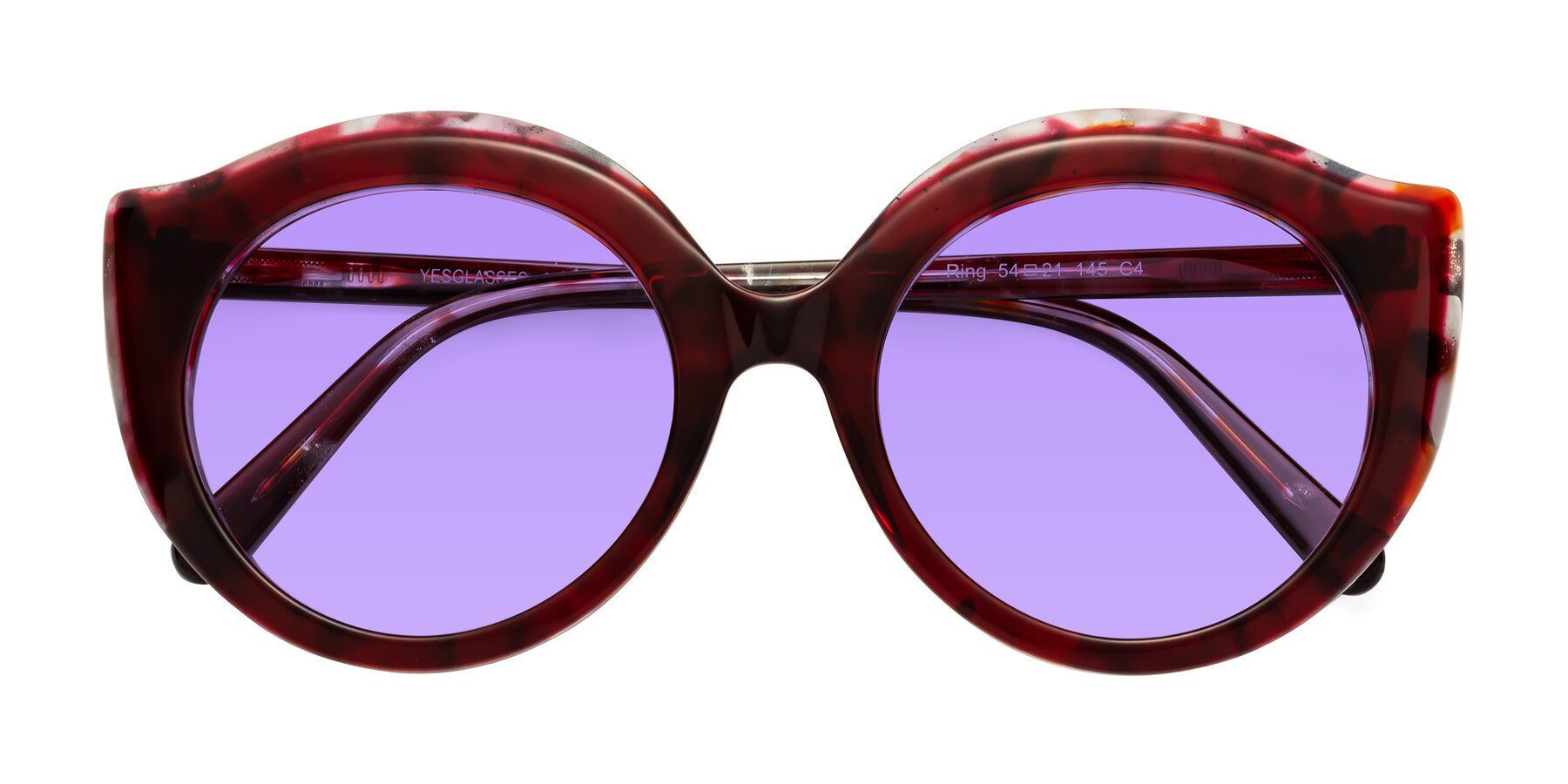 Folded Front of Ring in Wine with Medium Purple Tinted Lenses