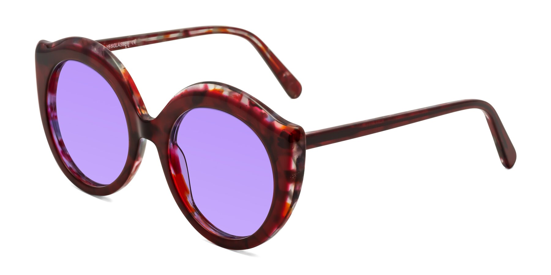 Angle of Ring in Wine with Medium Purple Tinted Lenses