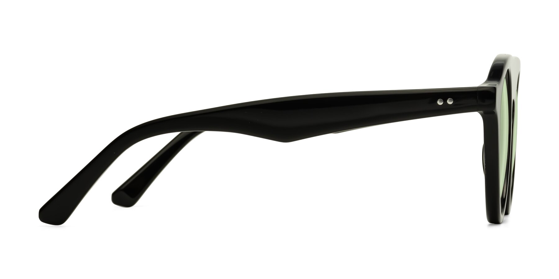 Side of Band in Black with Light Green Tinted Lenses
