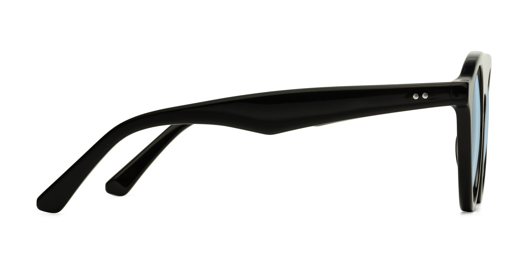 Side of Band in Black with Light Blue Tinted Lenses