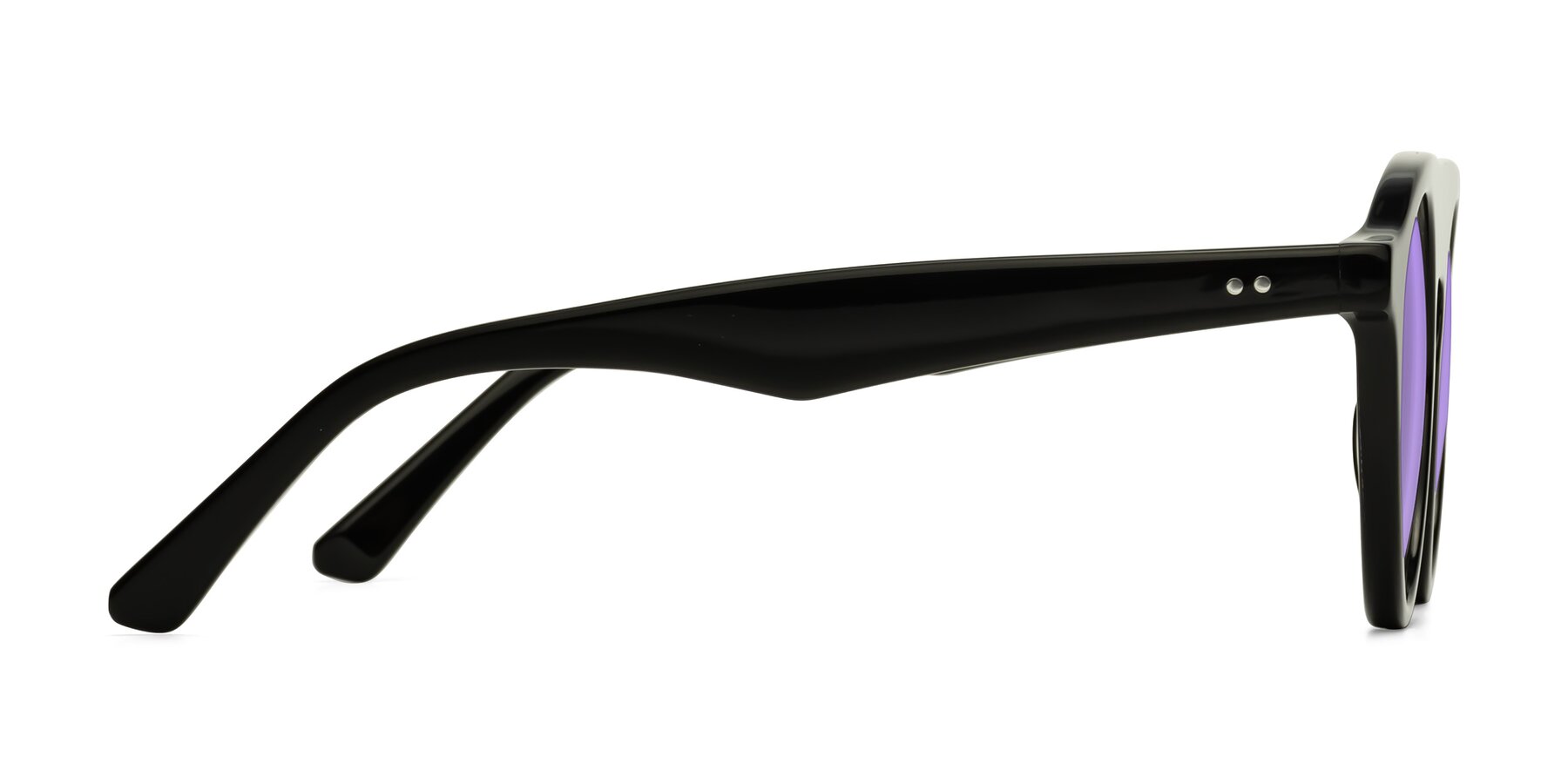 Side of Band in Black with Medium Purple Tinted Lenses