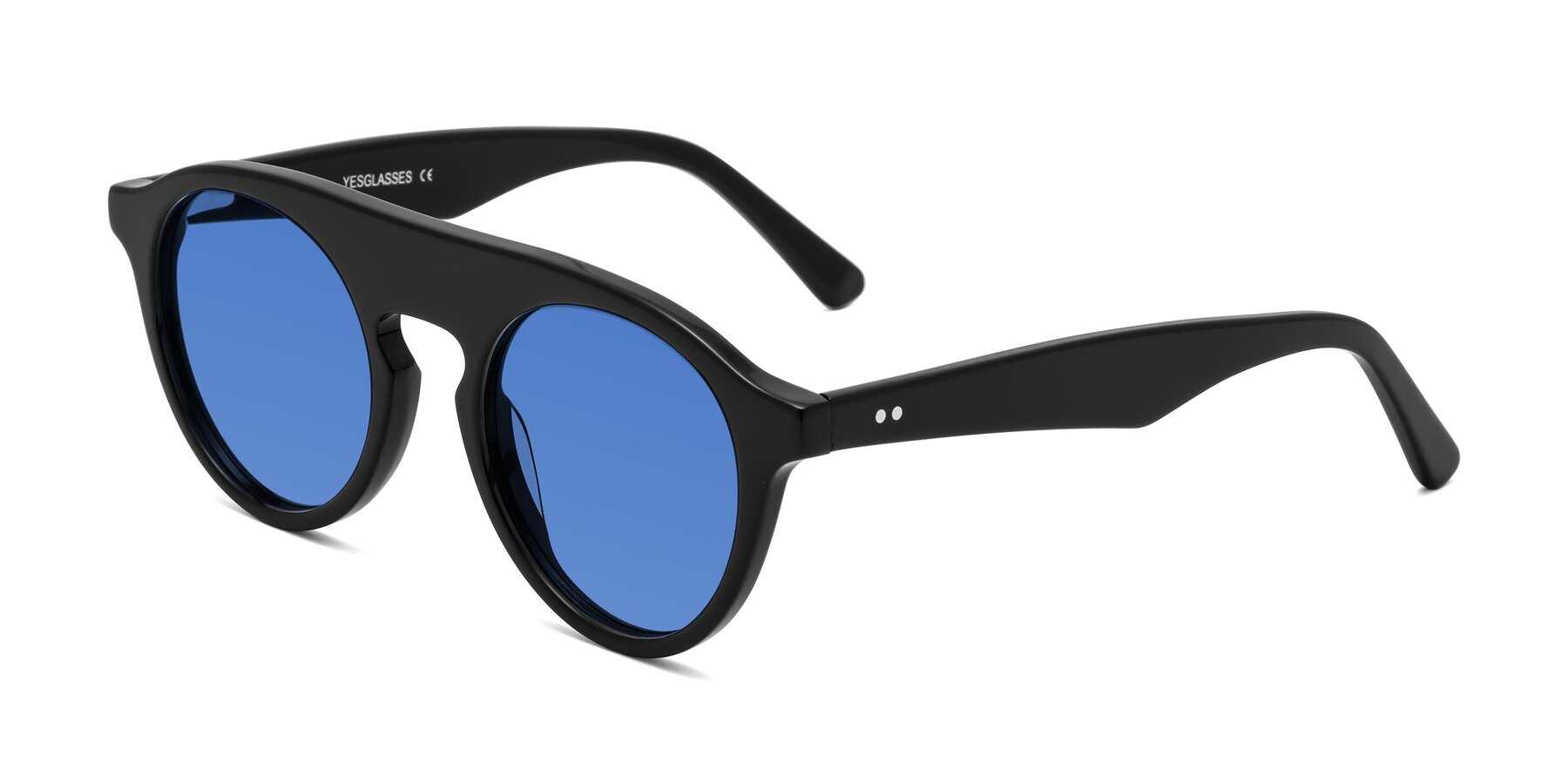 Angle of Band in Black with Blue Tinted Lenses