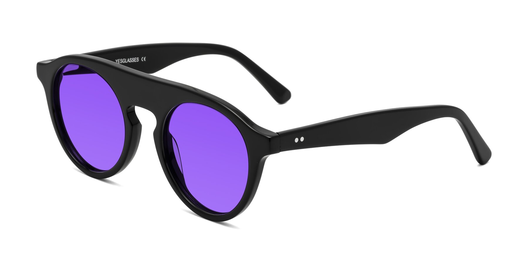 Angle of Band in Black with Purple Tinted Lenses