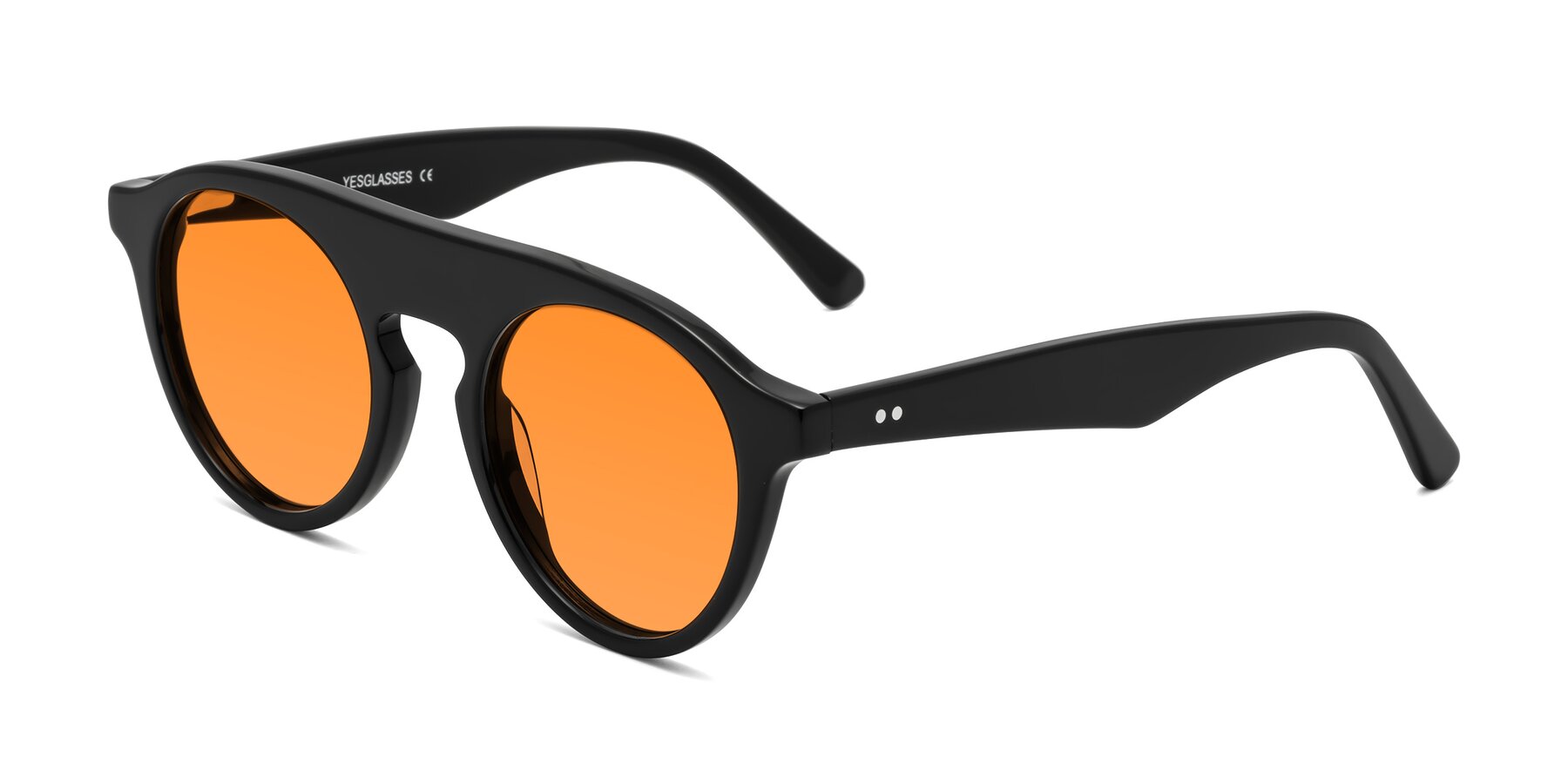 Angle of Band in Black with Orange Tinted Lenses