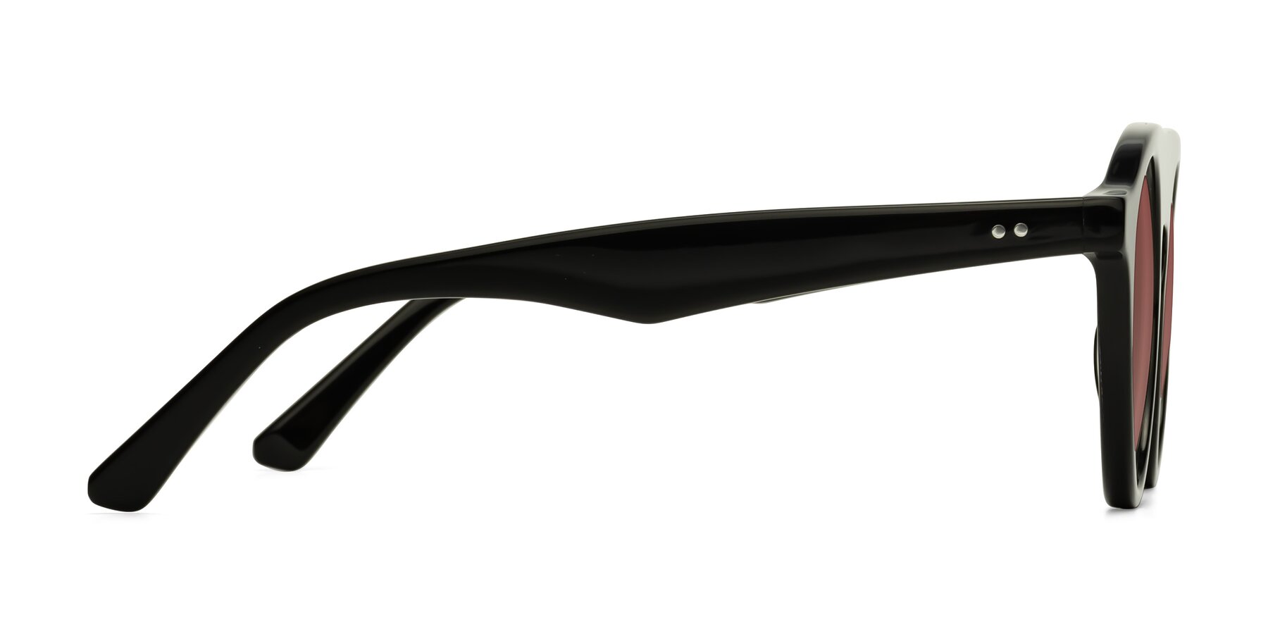 Side of Band in Black with Garnet Tinted Lenses