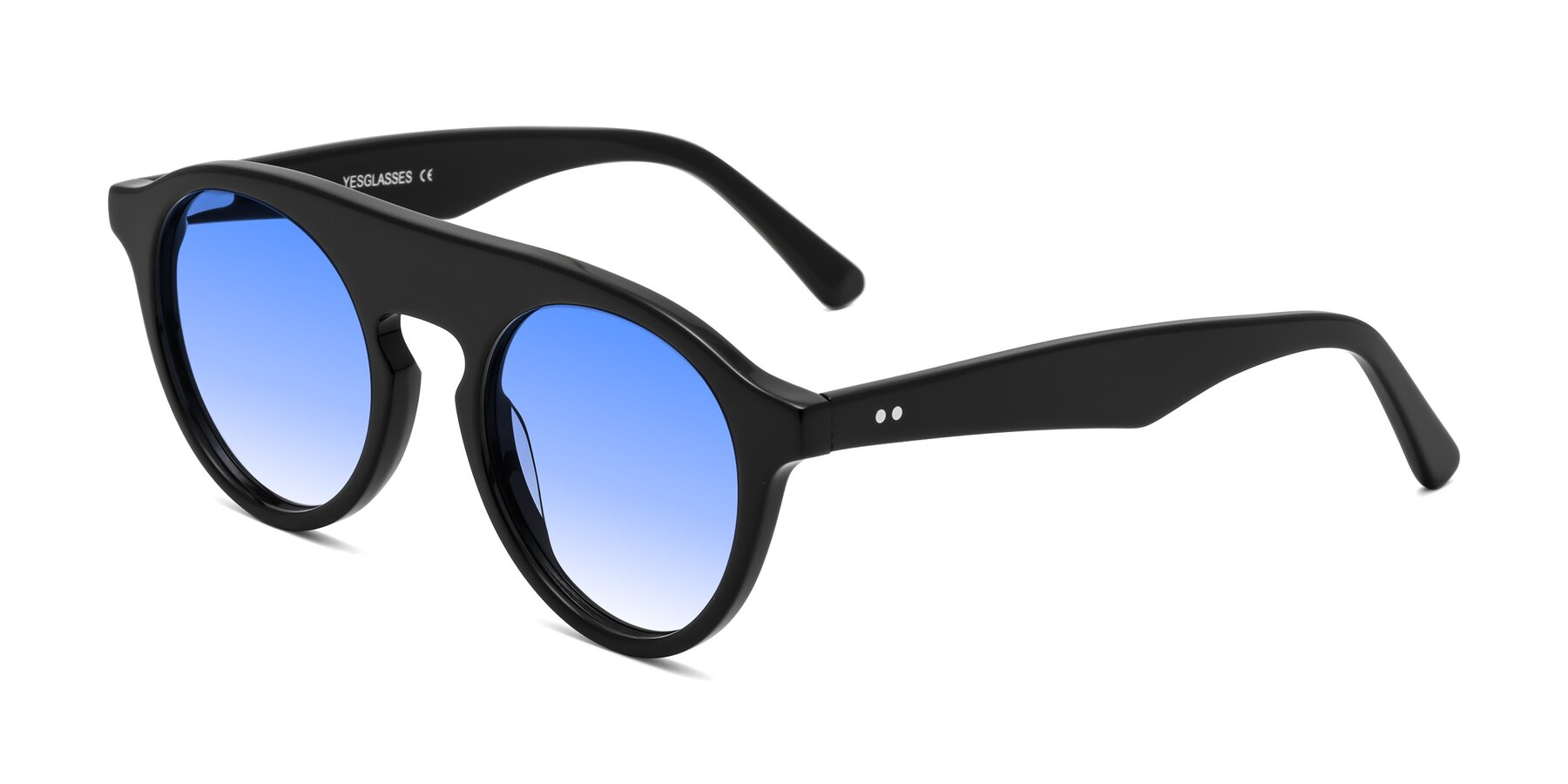 Angle of Band in Black with Blue Gradient Lenses