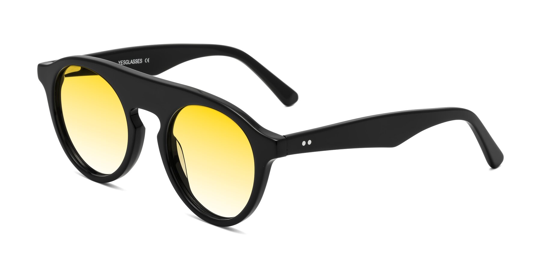 Angle of Band in Black with Yellow Gradient Lenses