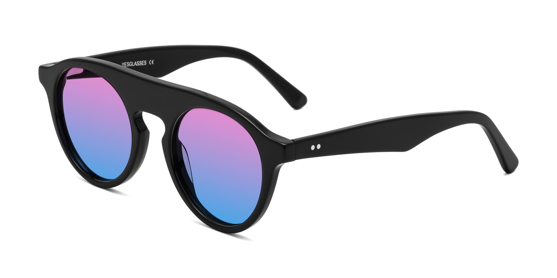 Angle of Band in Black with Pink / Blue Gradient Lenses