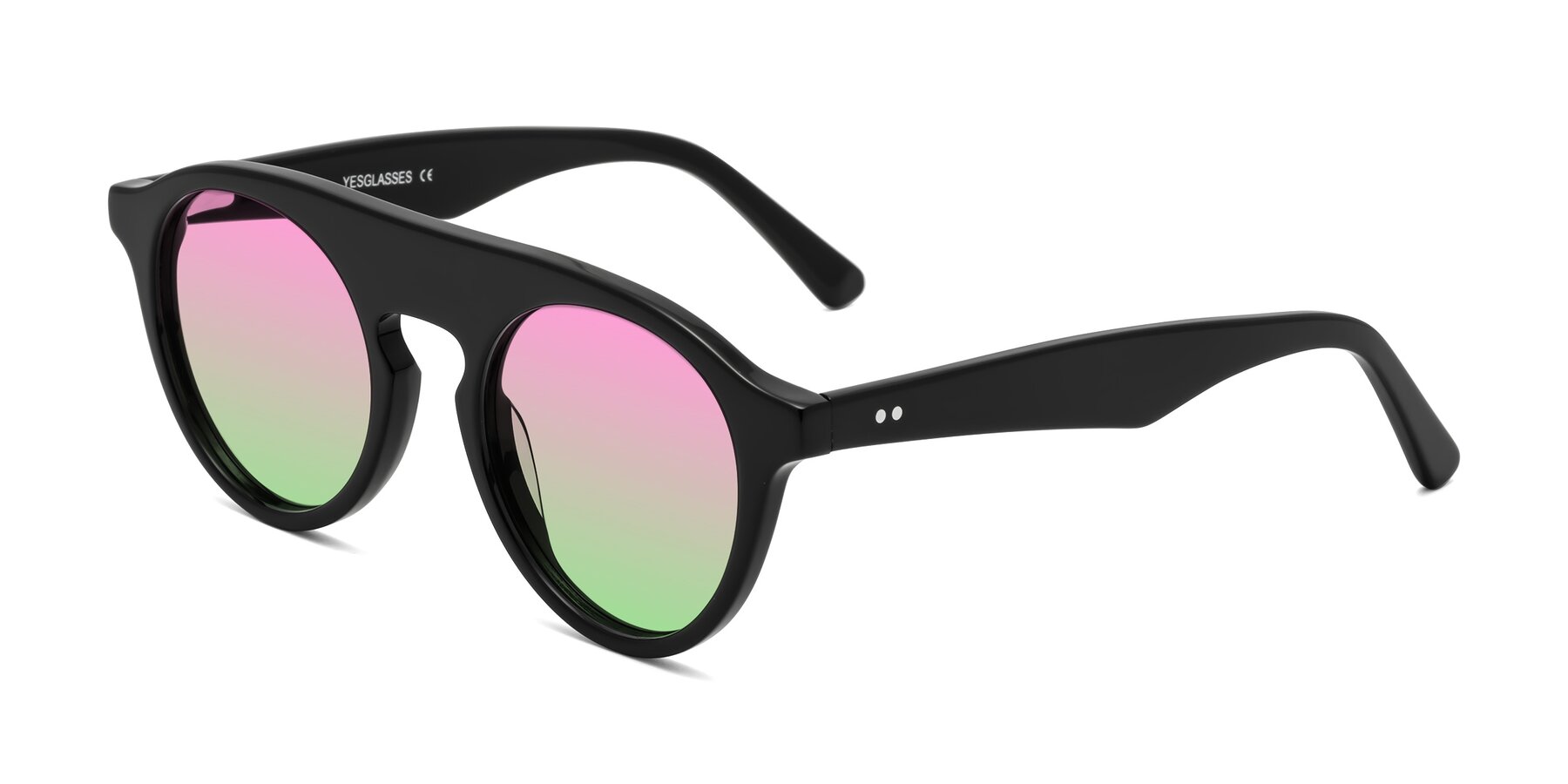 Angle of Band in Black with Pink / Green Gradient Lenses
