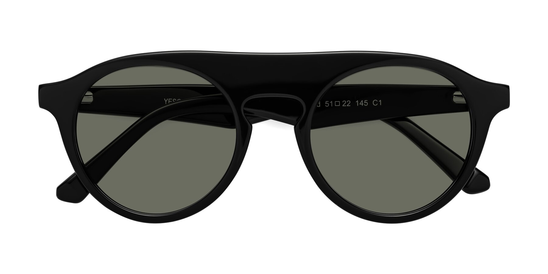Folded Front of Band in Black with Gray Polarized Lenses