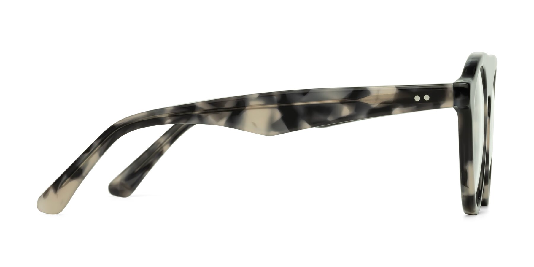 Side of Band in Ivory Tortoise with Clear Eyeglass Lenses