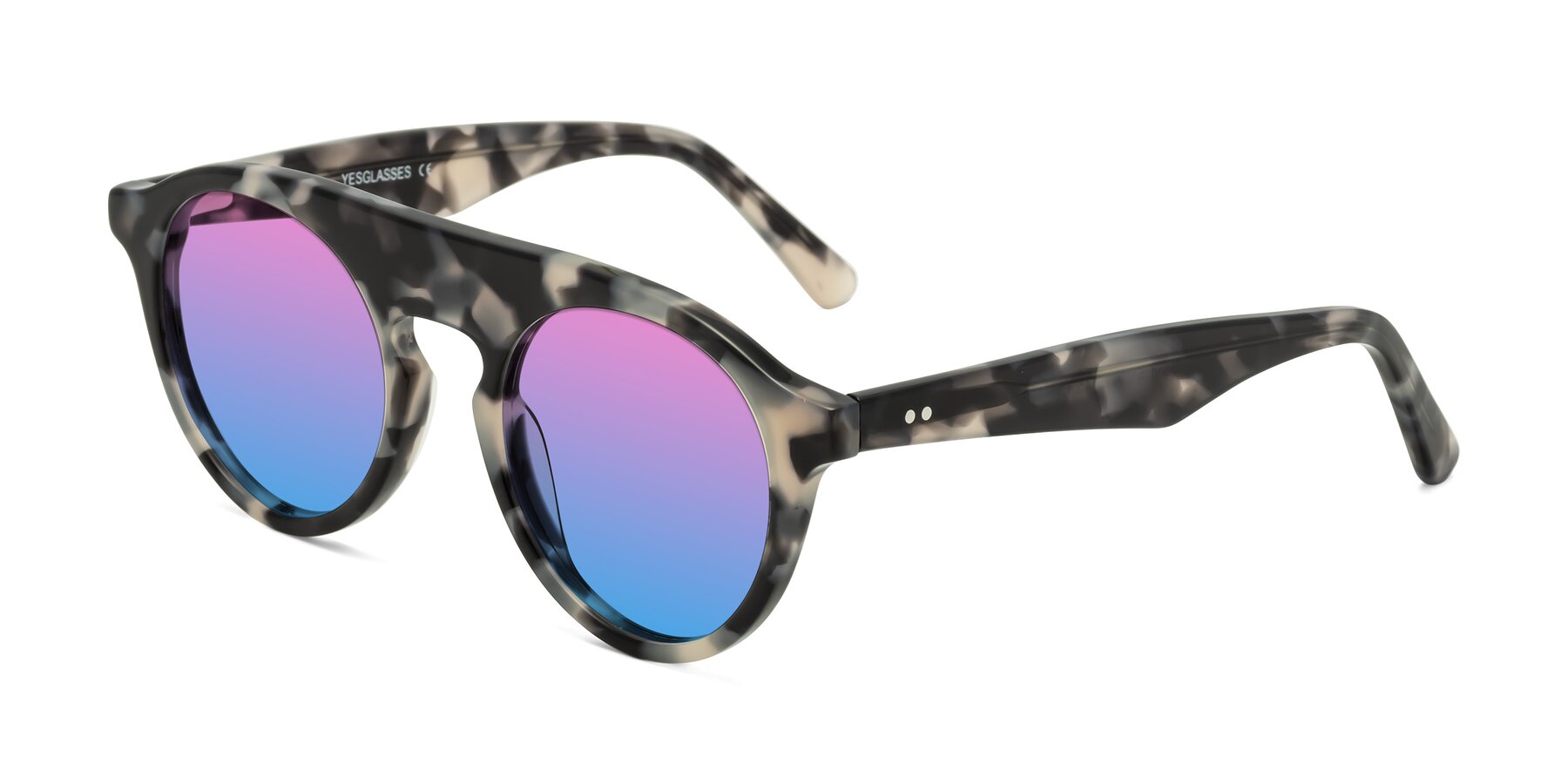 Angle of Band in Ivory Tortoise with Pink / Blue Gradient Lenses