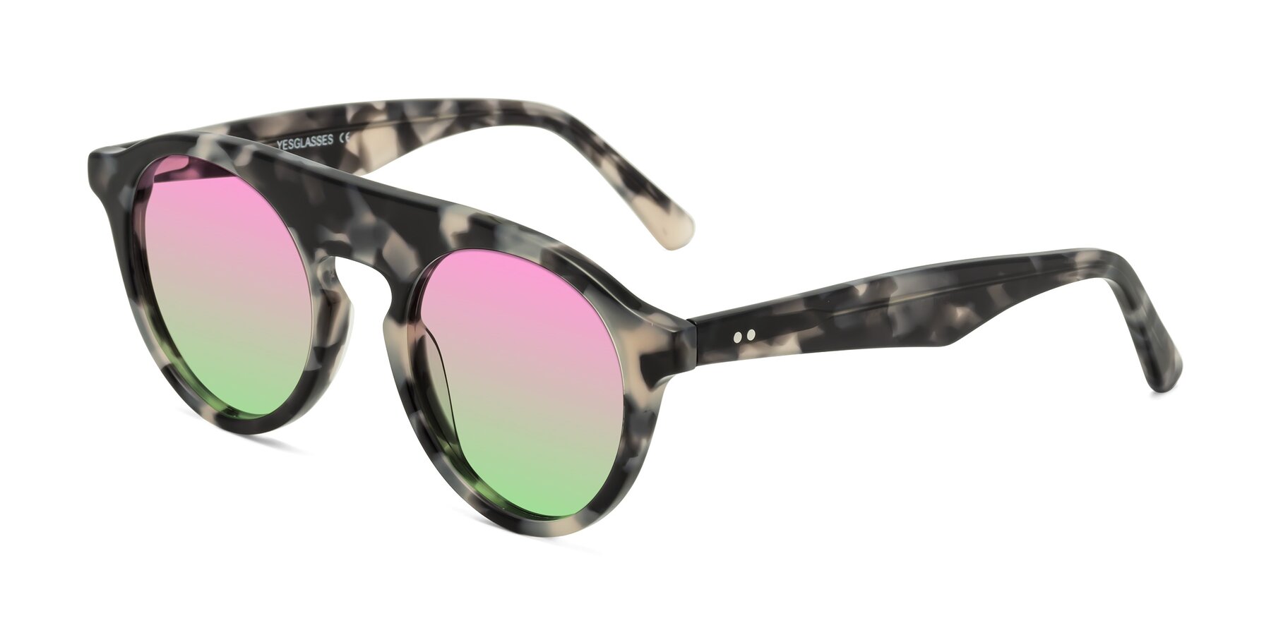 Angle of Band in Ivory Tortoise with Pink / Green Gradient Lenses