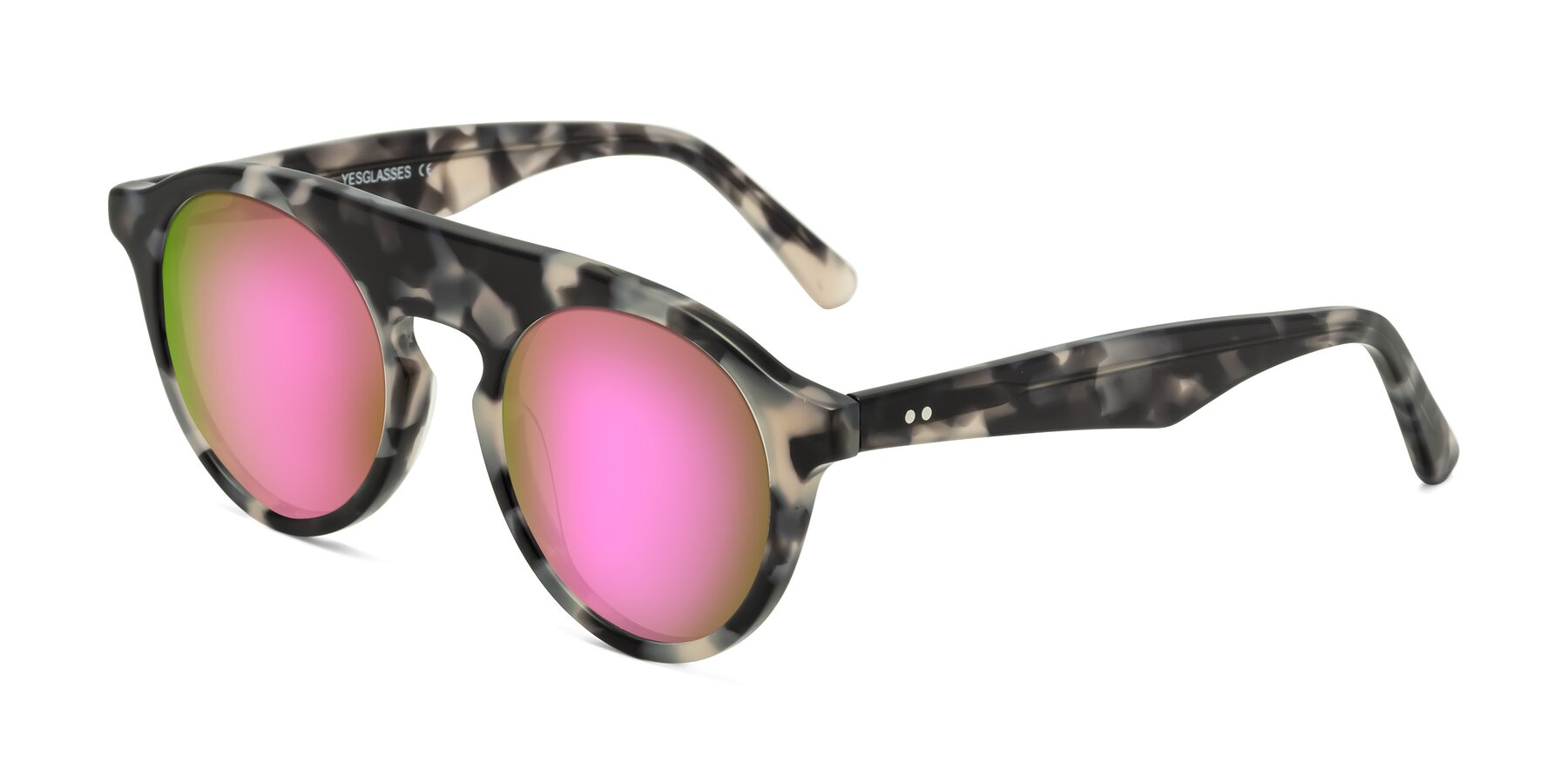 Angle of Band in Ivory Tortoise with Pink Mirrored Lenses
