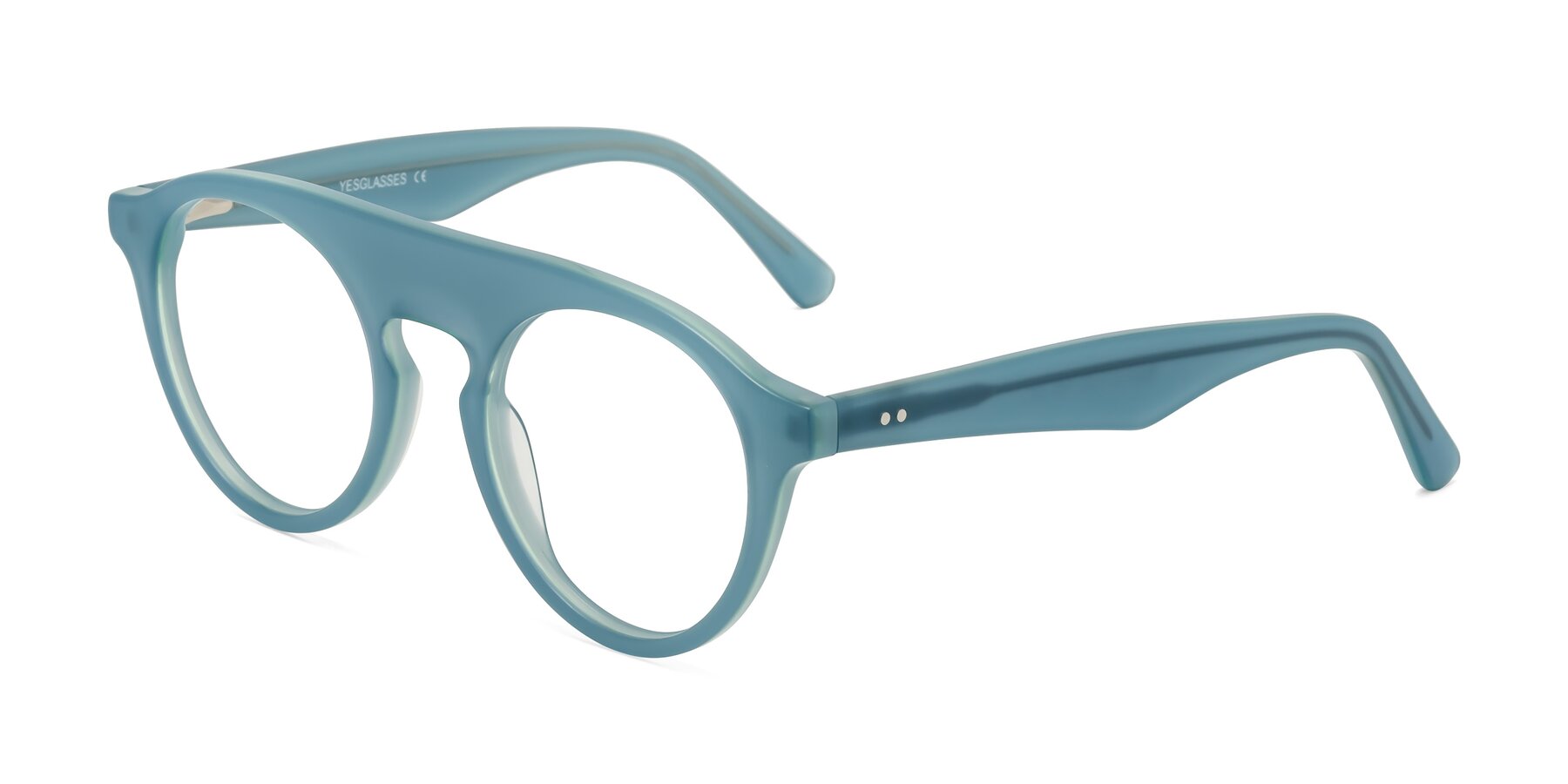 Angle of Band in Haze Blue with Clear Eyeglass Lenses