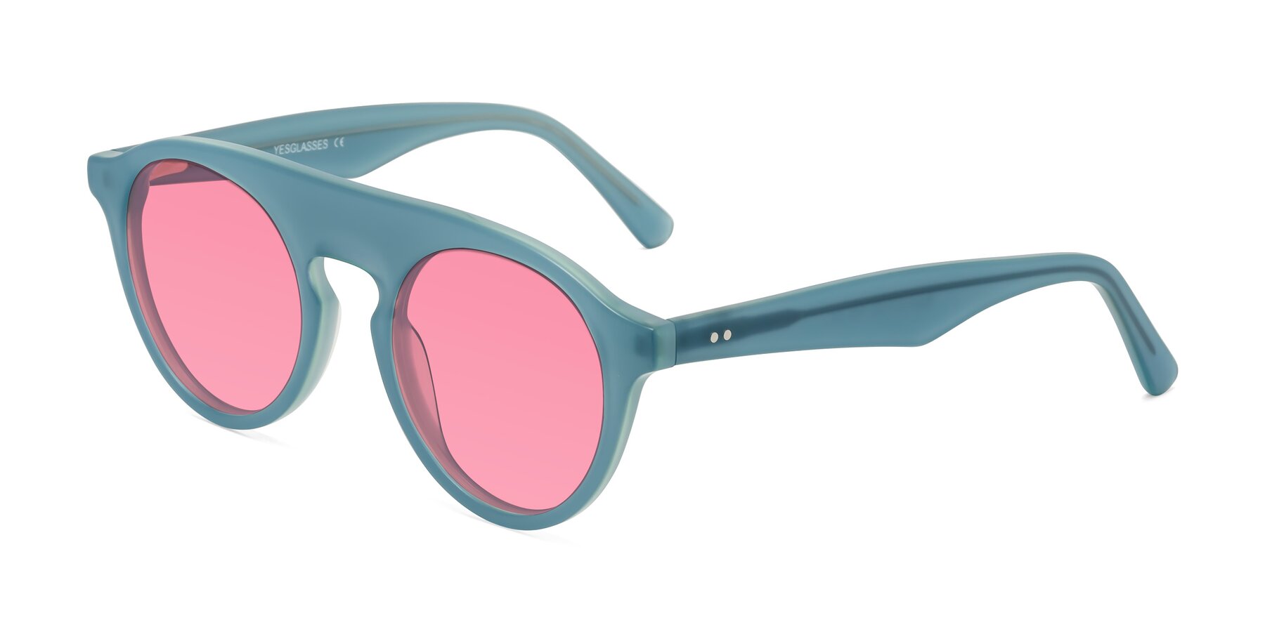 Angle of Band in Haze Blue with Pink Tinted Lenses