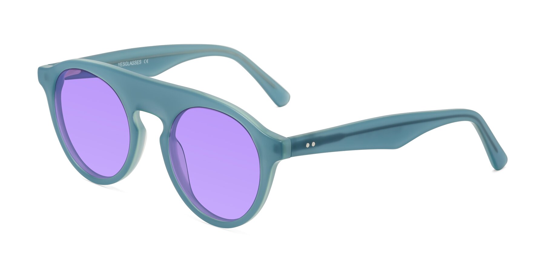 Angle of Band in Haze Blue with Medium Purple Tinted Lenses