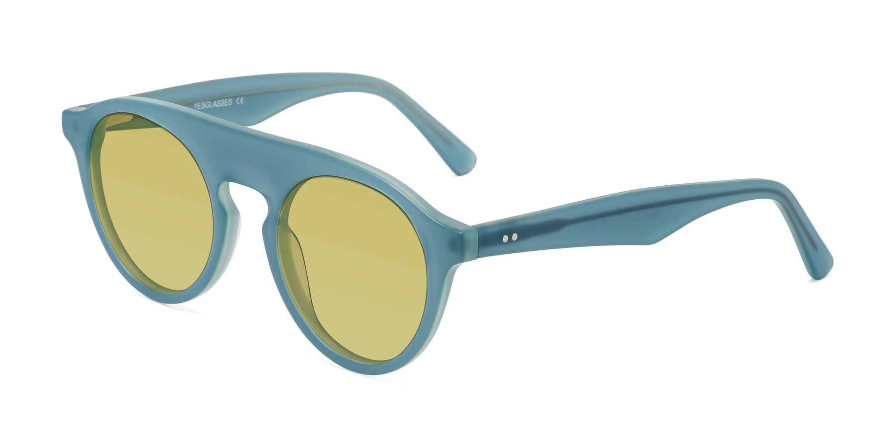 Angle of Band in Haze Blue with Medium Champagne Tinted Lenses