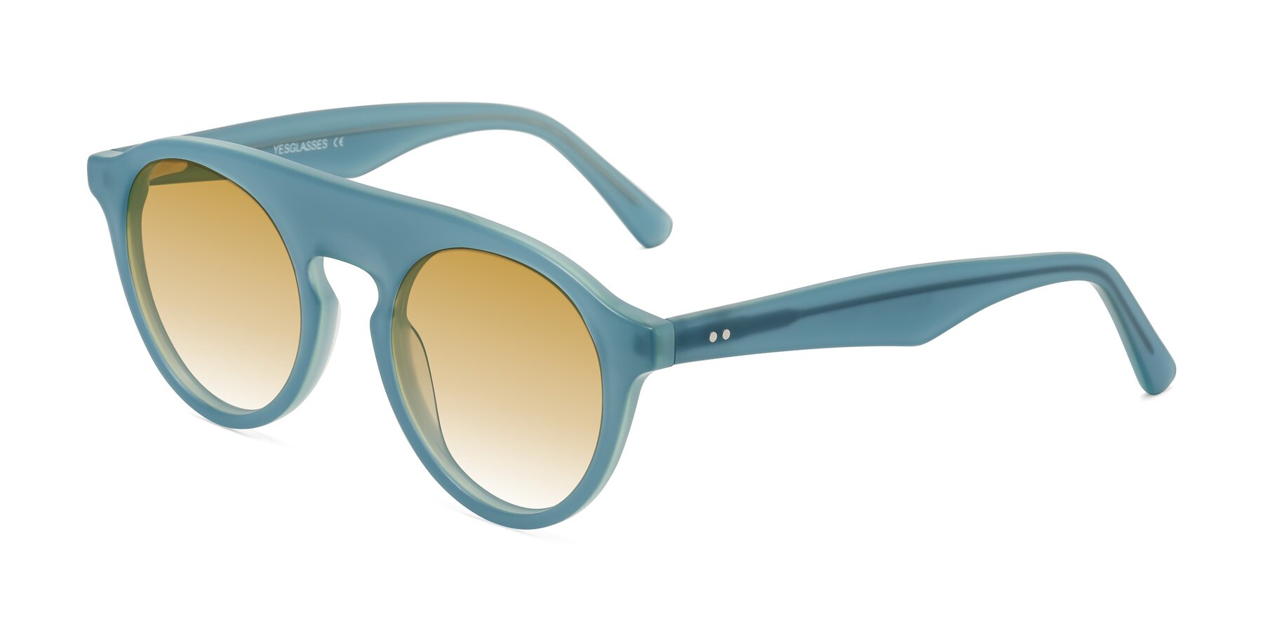 Angle of Band in Haze Blue with Champagne Gradient Lenses