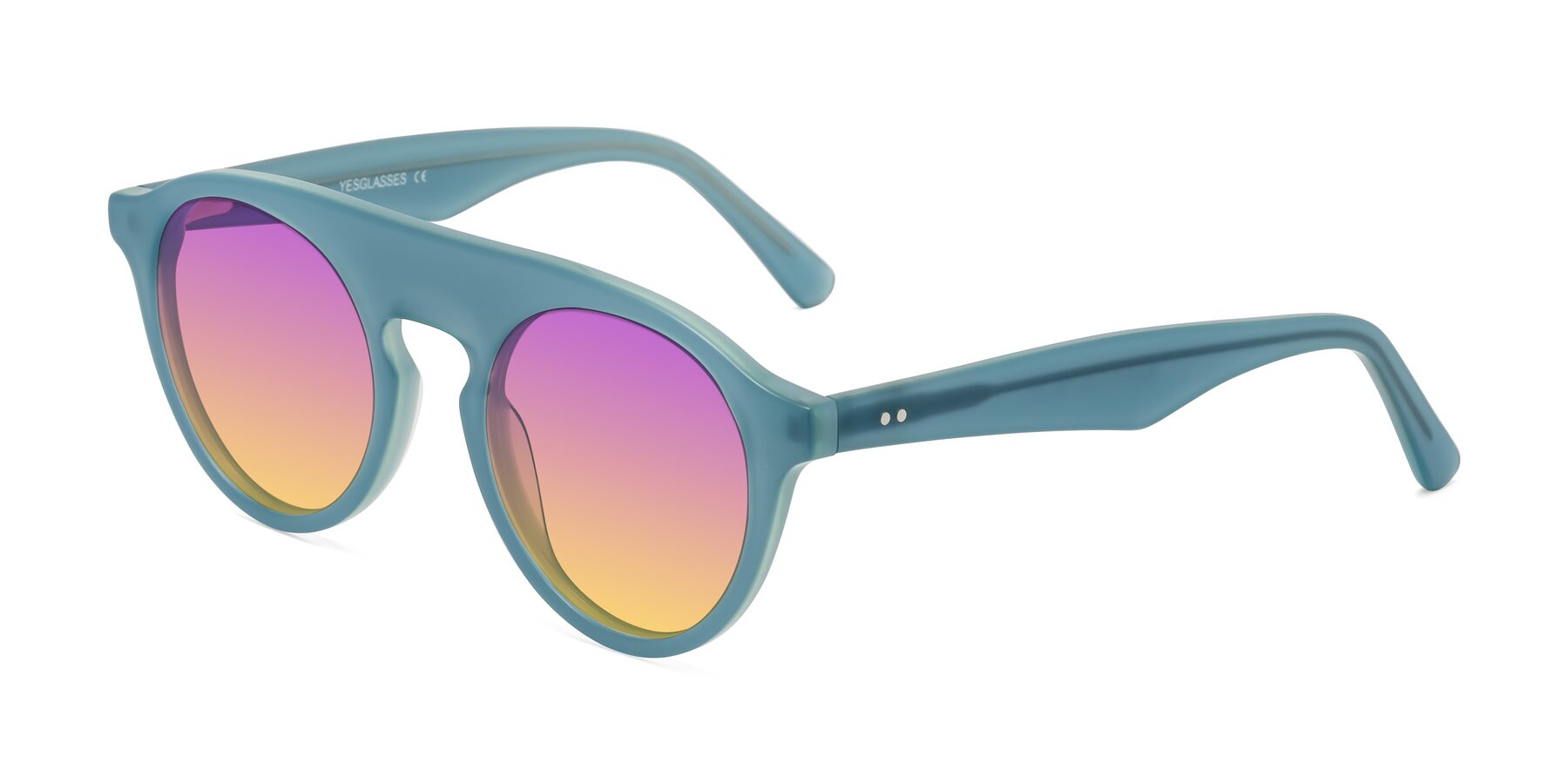 Angle of Band in Haze Blue with Purple / Yellow Gradient Lenses