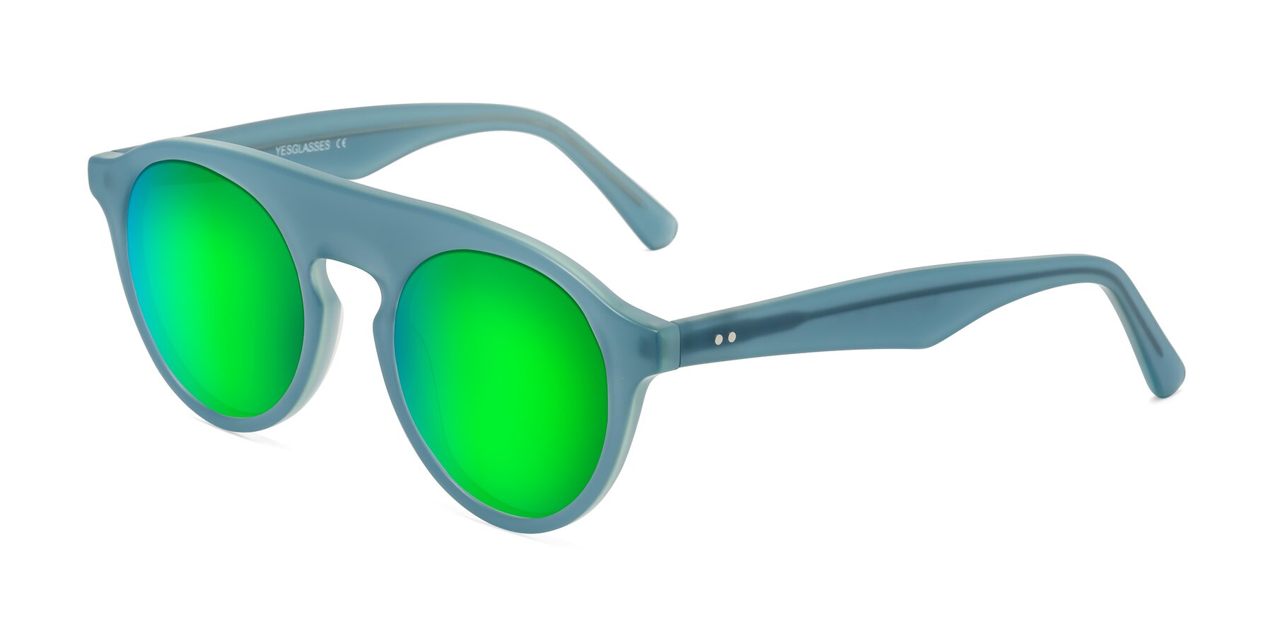 Angle of Band in Haze Blue with Green Mirrored Lenses