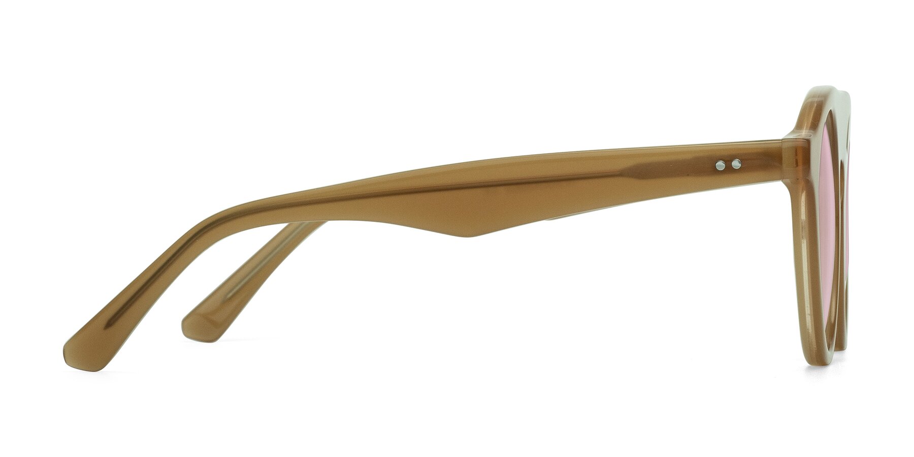 Side of Band in Caramel with Light Pink Tinted Lenses