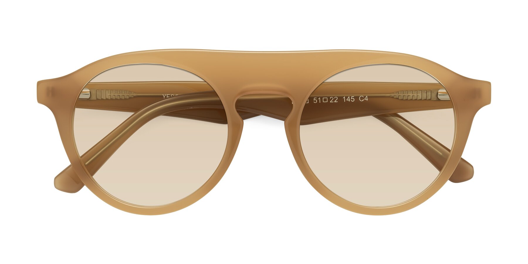 Folded Front of Band in Caramel with Light Brown Tinted Lenses