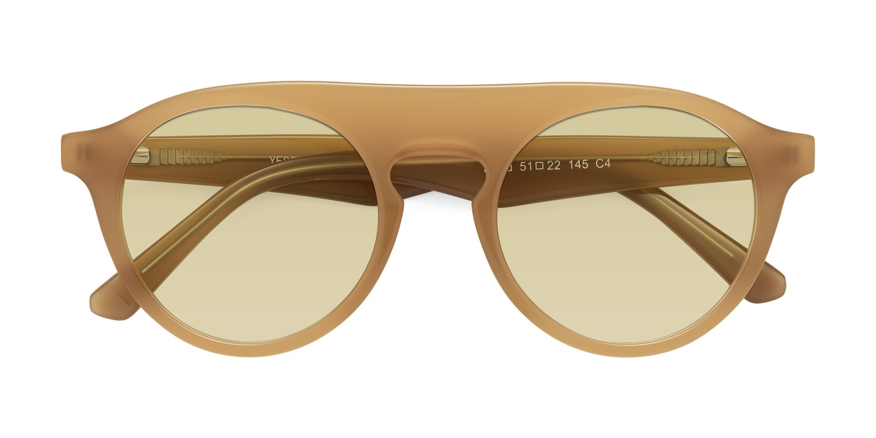 Folded Front of Band in Caramel with Light Champagne Tinted Lenses