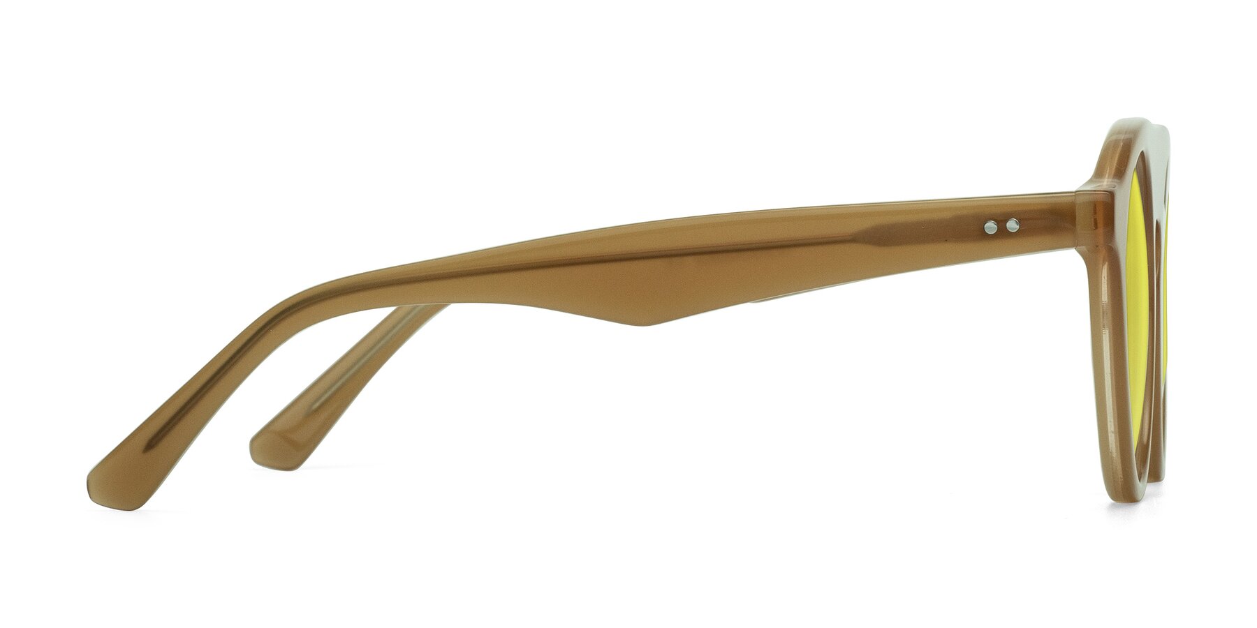 Side of Band in Caramel with Medium Yellow Tinted Lenses