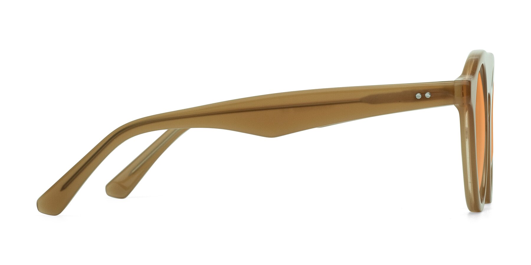 Side of Band in Caramel with Medium Orange Tinted Lenses