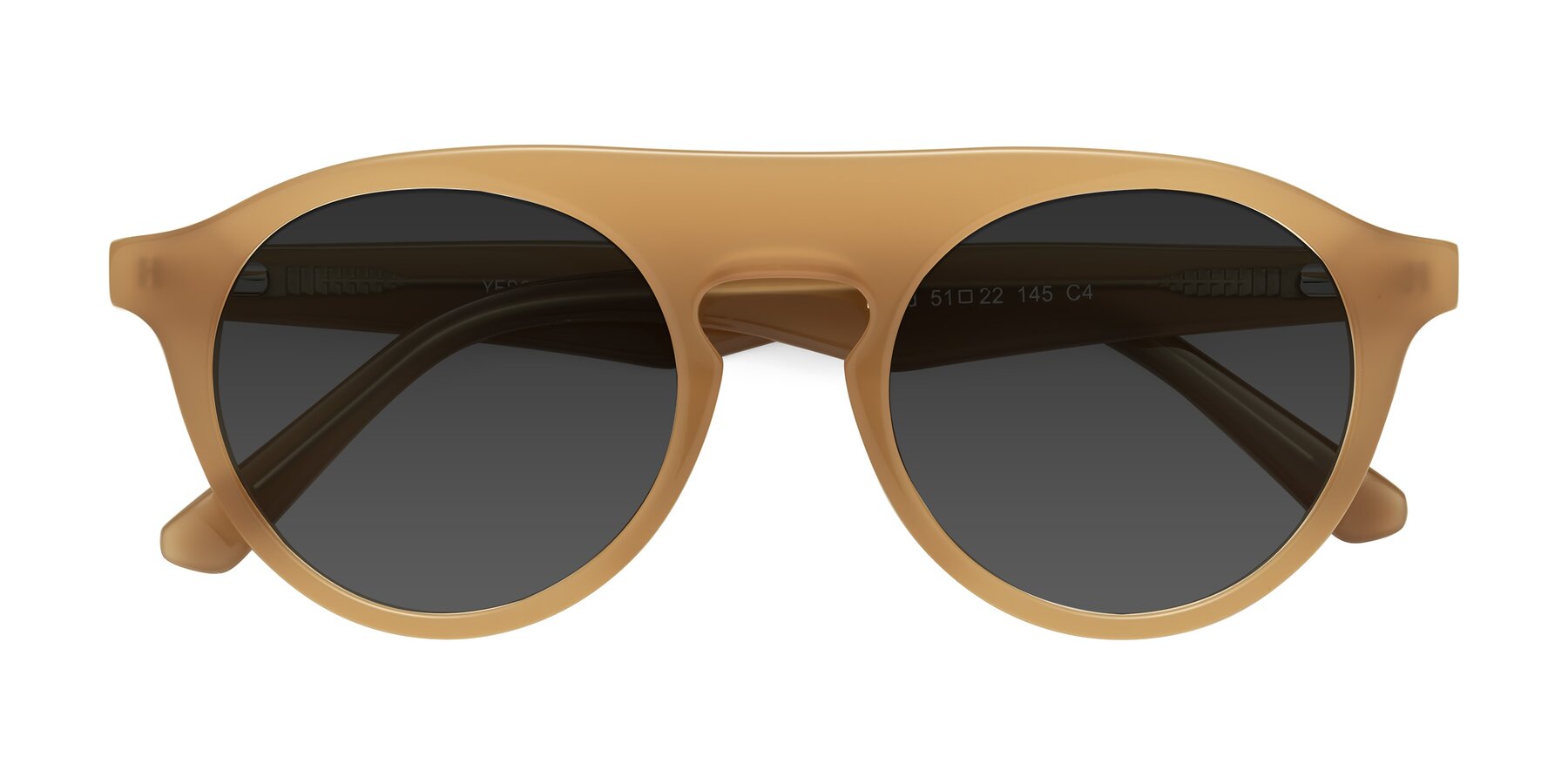 Folded Front of Band in Caramel with Gray Tinted Lenses