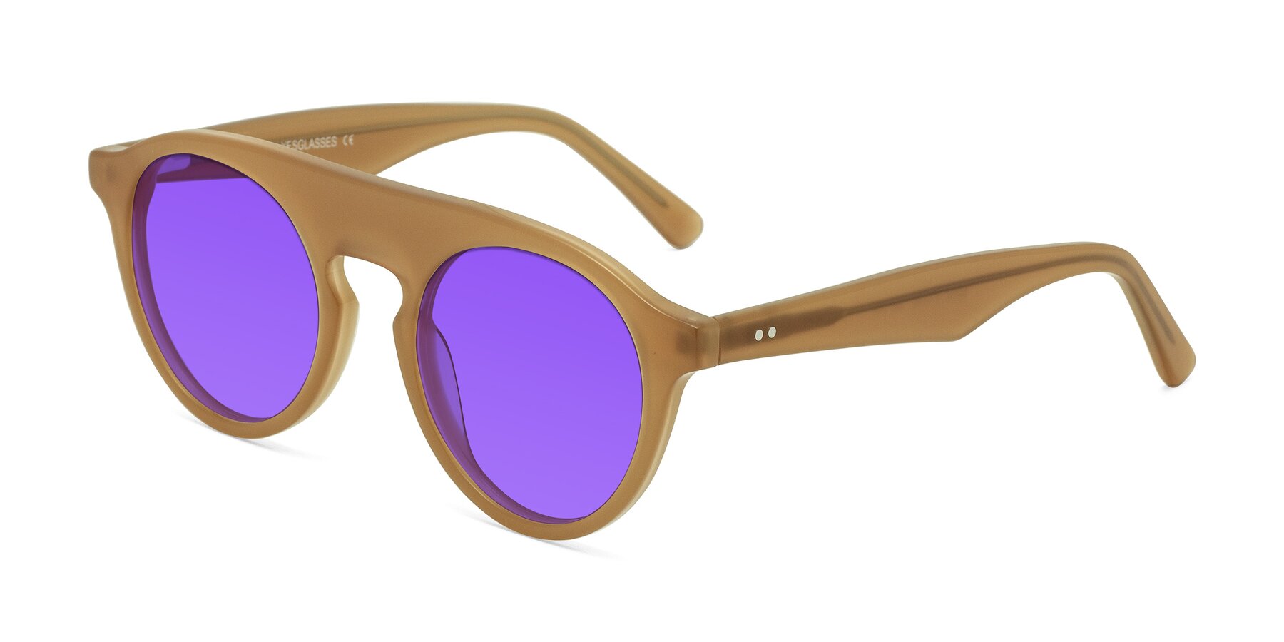Angle of Band in Caramel with Purple Tinted Lenses