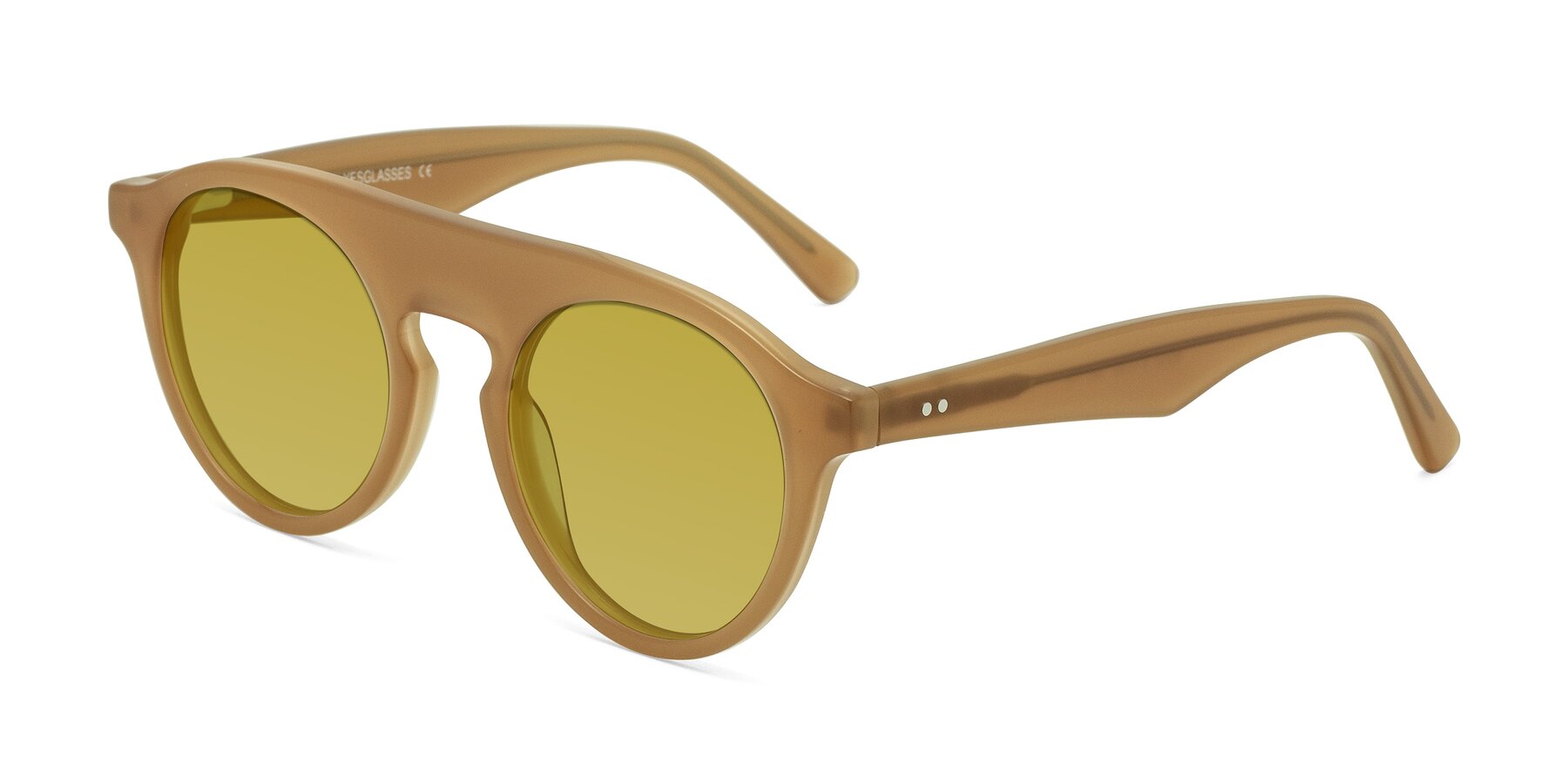 Angle of Band in Caramel with Champagne Tinted Lenses