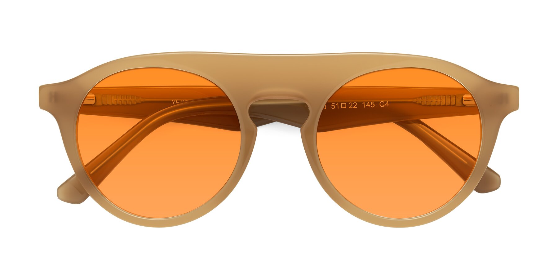 Folded Front of Band in Caramel with Orange Tinted Lenses
